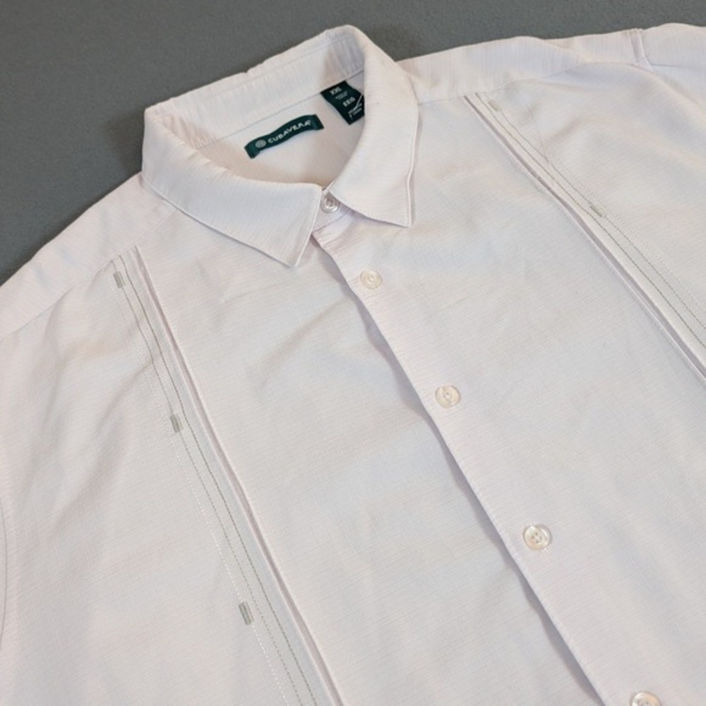 CUBAVERA Guayabera Men's Short‎ Sleeve Button Up Shirt White Classic Fit XXL